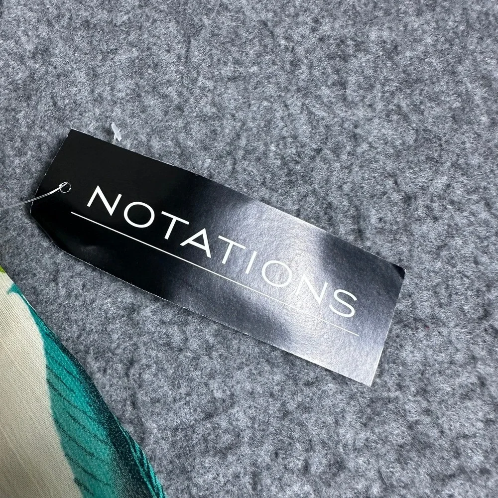 Notations Womens XL‎ Floral Chiffon Midi Skirt Teal Green Marez MYRK0358 NWT